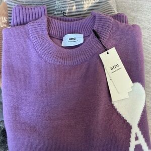 Ami Women's Lavender Crew Neck Sweater